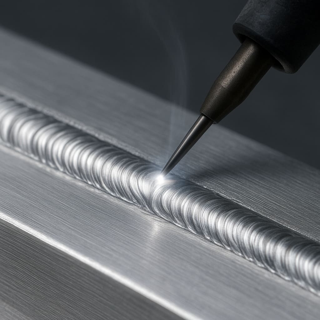 Präziser TIG-Schweisspunkt an Aluminium