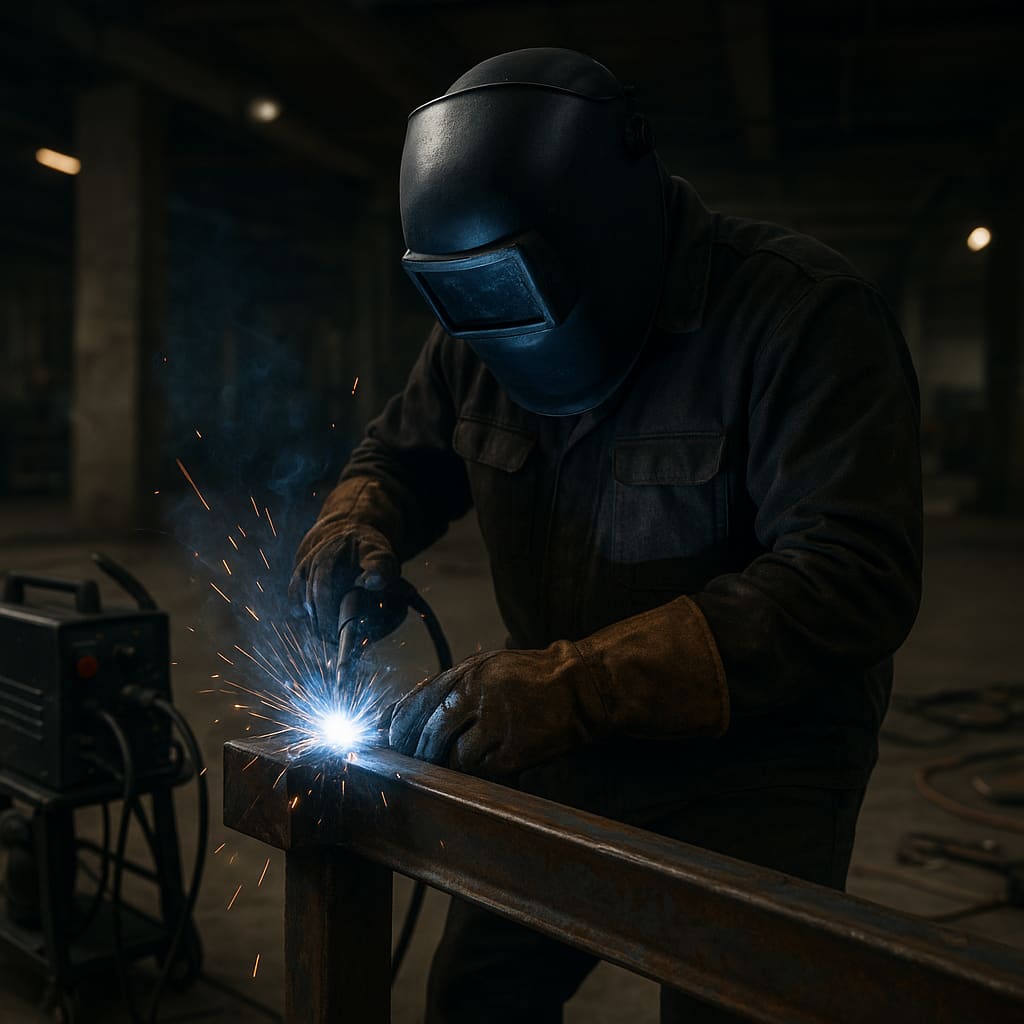 Vor-Ort-Reparaturschweissen an Metallrahmen